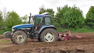 Planting Potatoes with New Hollands amp Fords [upl. by Eneleahcim]