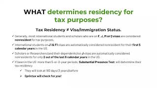 Residency for tax purposes [upl. by Aicillyhp]