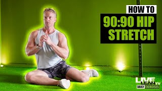 How To Do The 9090 Hip Stretch  Exercise Demonstration Video and Guide [upl. by Jotham]