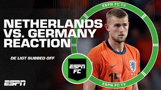 Matthijs de Ligt subbed at halftime of Netherlands’ draw vs Germany 👀  ESPN FC [upl. by Jezrdna341]