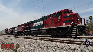 Ferromex 4811 4015 y 4042 ES45AH SD70ACe Rumbo Sur en León Guanajuato México NOAS5 [upl. by Nas407]