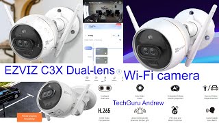 EZVIZ C3X Duallens WiFi camera with builtin AI REVIEW [upl. by Elyrehc]