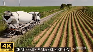 CHAUFFEUR POIDS LOURDS MALAXEUR BETON  DRONE 4K UHD [upl. by Liek]