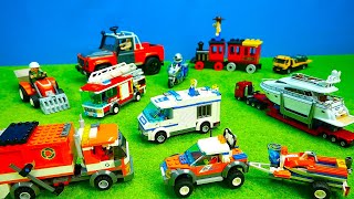 Fahrzeuge für KinderSpielzeug EisenbahnPolizeiFeuerwehrTraktorMüllautoSchwerlasttransporter [upl. by Kordula]