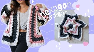 Super Chunky Hexagon Cardigan \\ Free Crochet Pattern 💕 [upl. by Papke402]