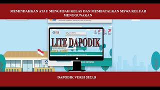 APLIKASI LITE DAPODIK VERSI 2023D  MEMINDAHKAN SISWA SALAH ROMBEL ATAU KELAS DI DAPODIK 2023D [upl. by Raynold821]