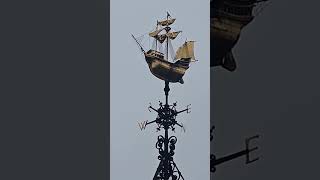 stunning gold galleon boat ship Victorian weather vane temple Embankment London [upl. by Aynat]