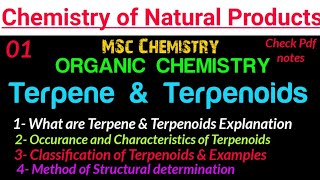 Terpene amp Terpenoids Intro  Classification Isolation •MSc Chemistry  Natural Products• notes [upl. by Aicertal407]