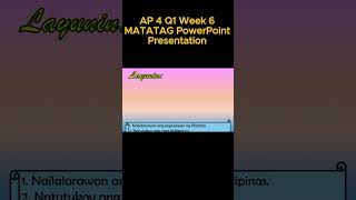 AP 4 Q1 Week 6 MATATAG PowerPoint Presentation matatagcurriculum matatag grade4 [upl. by Anola90]