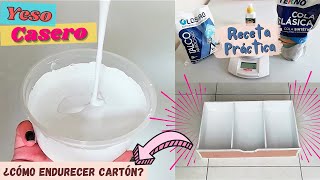 COMO ENDURECER CARTON 📦 YESO CASERO para Manualidades  Como hacer YESO CASERO  JazzCrafts 🎨 [upl. by Ehgit]