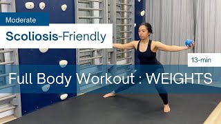 13Min ScoliosisFriendly WEIGHTSDUMBBELLS Workout MODERATE [upl. by Alden]