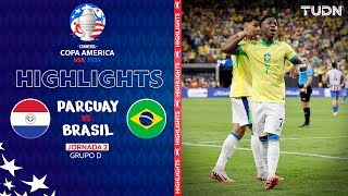 HIGHLIGHTS  Paraguay vs Brasil  Copa América 2024  J2  TUDN [upl. by Nauqas]