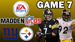 Steelers Madden 09 Season Simulation  Game 7 vs Giants [upl. by Lerim539]