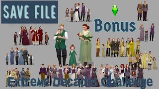 The Sims 4  Ultimate Decades Challenge  BONUS  Save File [upl. by Ahseekan]