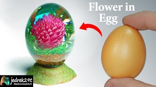 Making Flower in EGG  Red Clover Flower  RESIN ART [upl. by Ainaj]