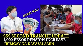 SSS SECOND TRANCHE UPDATE  1000 PESOS PENSION INCREASE [upl. by Inafetse]