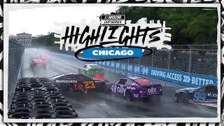 Bubba Wallace Chase Briscoe wreck in wet frenzied sequence [upl. by Atinrahc]