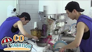 CoVacation Xiumin amp Daniel Xiumins Really Good At Doing House Chores 20170910 [upl. by Ilahsiav949]