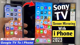 How To Screen Mirroring iPhone To Google TV 2023  Sony Google TV Screen Share With Iphone13 [upl. by Adnahsal]