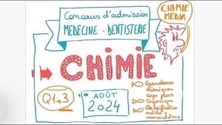 Concours Médecine Dentisterie  28 août 24  Chimie  Partie 1  Q1 à 3 [upl. by Goldin846]