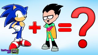 Sonic the Hedgehog characters transforms into Teen Titans Go Heroes  Cartoon Art Show [upl. by Dawkins707]