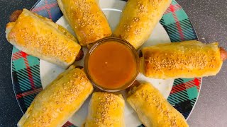 Sausage Rolls  Sausage Rolls with Puff Pastry  Desi Tarka [upl. by Jovita960]