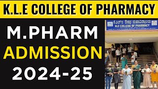 MPharm Admission in KLE College of Pharmacy  Form Fill Up  Admission Process  GPAT 2024 [upl. by Aivax]