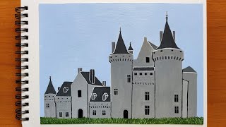 Loire Valley France Acrylic Painting [upl. by Airla]