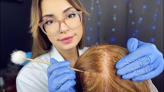 ASMR Doctor Scalp amp Lice Check Inspection Exam Roleplay Medical Examination Glove Sounds Massage [upl. by Enimassej]