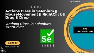 Actions Class in Selenium Webdriver  Mouse Movement  Right Click  Drag amp Drop [upl. by Dickey]