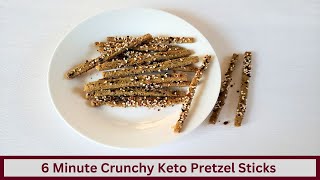 6 Minute Crunchy Keto Pretzel Sticks Nut Free and Gluten Free [upl. by Nolaj]