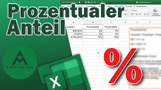 Prozentualen Anteil mit Excel berechnen [upl. by Nele]