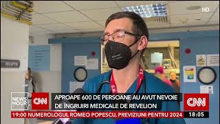 Haos în spitale şi la poliţie la început de 2024  Peste 500 de persoane au avut nevoie de îngrijiri [upl. by Anayit632]