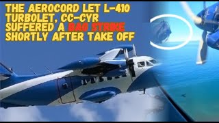 THE AEROCORD LET L410 TURBOLET CCCYR SUFFERED A RIGHT ENGINE BAG STRIKE SHORTLY AFTER TAKE OF [upl. by Amund]