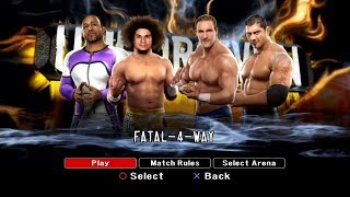 WWE SmackDown VS Raw 2008 PS3  Carlito VS MVP VS Chris Masters VS Batista  Fatal 4Way [upl. by Marlea]