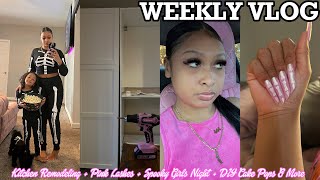 WEEKLY VLOG  Kitchen Remodeling  Pink Lashes  Spooky Girls Night  DIY Cake Pops amp More [upl. by Einnad]