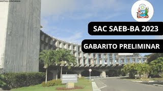 Processo Seletivo SAEBBA 2023 Gabarito Preliminar [upl. by Esorbma]