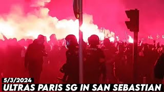 ULTRAS PARIS SG IN SAN SEBASTIAN  Real Sociedad vs Paris SaintGermain 532024 [upl. by Femmine960]