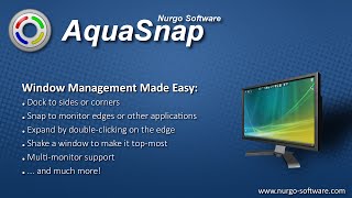 AquaSnap Window Manager dock snap tile organize your desktop [upl. by Drhacir]