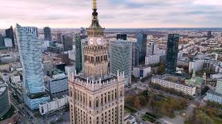 Warsaw City Center  Cinematic Drone Video 4k [upl. by Anwahsat]