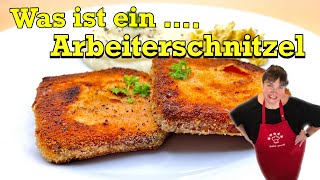 Was ist ein Arbeiterschnitzel ⁉️panierter Leberkäse mit Kartoffelbrei [upl. by Amre]