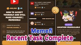 Memefi Recent All Task Code Complete  Memefi Task Code [upl. by Ahiel]