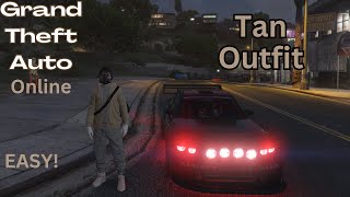 GTA V ONLINE TAN JOGGERS OUTFIT WITH BLACK DUFFLE BAG  EASY [upl. by Goeselt]