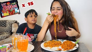 🤯Most Spicy Korean Noodles Challenge Gone Wrong 🥵 Mini Super Market Shopping Bindass Kavya [upl. by Damarra]