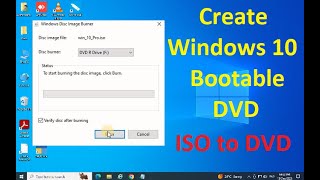 How to create bootable Windows 10 DVD from ISO file  Burn Windows 10 ISO File to DVD [upl. by Aicenra]