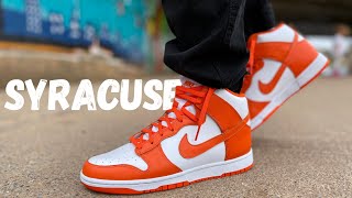 SAVE Your MONEY Nike Dunk High Syracuse Review amp On Foot [upl. by Alletniuq]