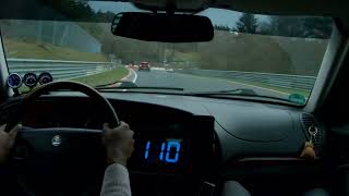 330 HP Saab 93 Nordschleife Lap 2 External Mic [upl. by Nnylatsyrc]