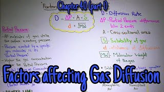 Factors affecting gas diffusion Chapter 40 part 1 Guyton and hall text book of physiology [upl. by Siroled]