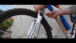 Fitting and adapting cheap £1 Poundland mudguards  fenders onto mountain bike MTB [upl. by Aihsenad]