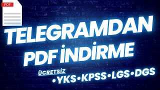 TELEGRAM’DAN PDF İNDİRMEK TÜM SINAVLARYKSLGSKPSSPDF ÜZERİNDEN NASIL SORU ÇÖZÜYORUM [upl. by Kline]